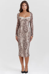 Seraphina Snake Print Corset Dress