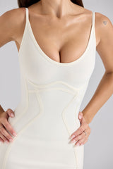 The Hourglass Ivory Midi Bandage Dress