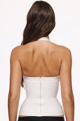 The Silhouette True White Halter Neck Bandage Top