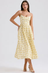 Lolita Buttercup Vintage Floral Print Cotton Corset Sundress