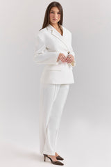Hayden White Wide Leg High Waist Tailored Trousers