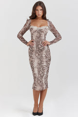Seraphina Snake Print Corset Dress