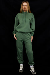 Halo Moss Cotton Fleece-Back Oversized Hoodie