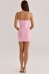 The Silhouette Lychee Halter Neck Bandage Mini Dress