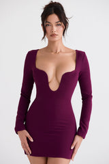 Marcella Merlot Plunge Corset Dress