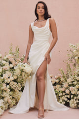 Delphine Ivory Draped Corset Bridal Gown - Limited Edition