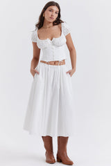 Kitty White Gathered Top