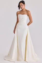 Sabrina Ivory Satin Strapless Bridal Gown