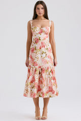 Elia Pink Peony Print Cotton Midi Sundress