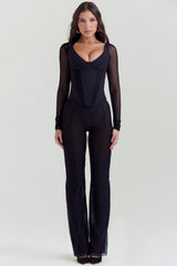 Araminta Black Long Sleeve Corset