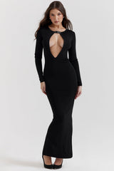 Keeya Black Knit Maxi Dress