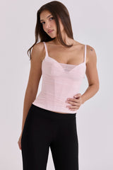 Lini Pink Mesh Corset Top