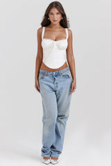 Gini White Lace Back Corset
