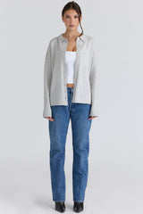 Devon Grey Cashmere + Merino Wool Knit Shirt