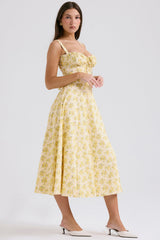 Carmen Buttercup Vintage Floral Print Cotton Bustier Sundress