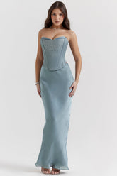 Amadi Cool Blue Floor Length Maxi Skirt
