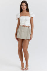 Tatum Stone Pleated Wrap Mini Skirt