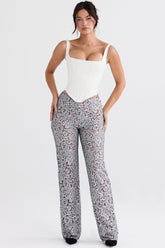 Mara Silver Metallic Lace Trousers