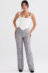 Mara Silver Metallic Lace Trousers
