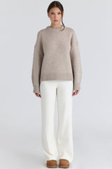 Bear Oatmeal Wool Chunky Knit Sweater