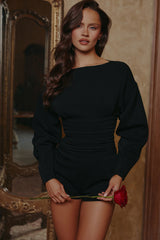 Elisetta Black Crepe Contour Playsuit