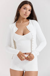 Riva White Summer Knit Cardigan