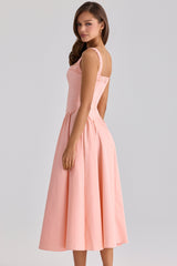 Dorothy Peach Cotton Midi Sundress
