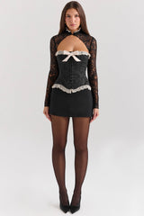Perdita Black Metallic Jacquard Corset & Bolero