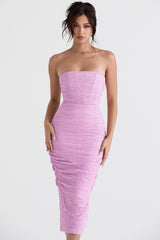Tana Pink Strapless Corset Midi Dress