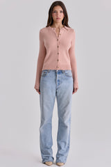 Signature Peach Cashmere + Merino Wool Cardigan