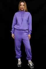 Halo Purple Cotton Fleece-Back Oversized Hoodie