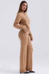 Yalina Camel Cashmere Blend Trousers
