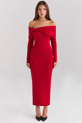 Amaryllis Holly Red Cashmere Blend Sweater