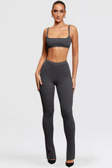 Mitzi Dark Grey Ribbed Knit Leggings
