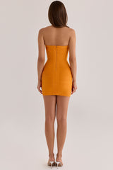The Contour Mango Sculpting Halter V Waist Mini Bandage Dress