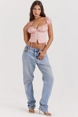 Kitty Baby Pink Gathered Top