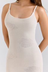 Dara Ecru Rose Embroidered Maxi Dress