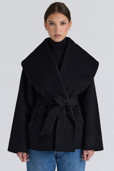 James Black Wool Shawl Collar Jacket