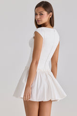 Kaia White Cotton Mini Dress