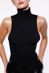 Dina Black Backless Top