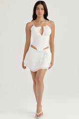 Orla White Chiffon Strappy Corset