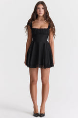 Kaia Black A-Line Mini Dress