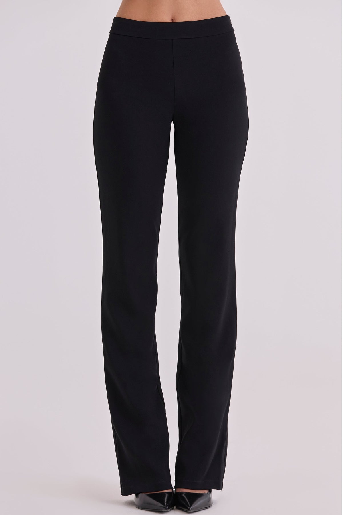 Chiara Black Straight Leg Trousers
