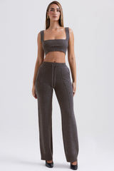 Yalina Charcoal Cashmere Blend Trousers