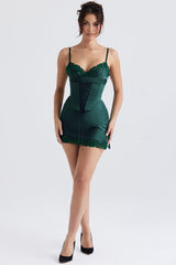 Soraya Forest Satin Slip Dress