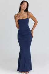 Milena Navy Corset Maxi Dress