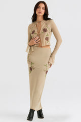 Lailah Artichoke Floral Maxi Skirt