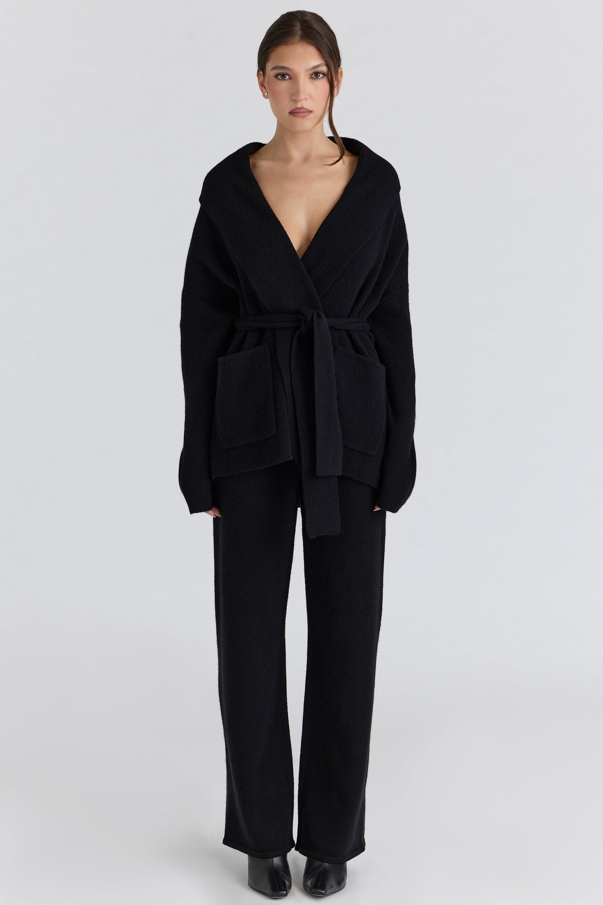Chelsea Black Cashmere + Wool Trousers