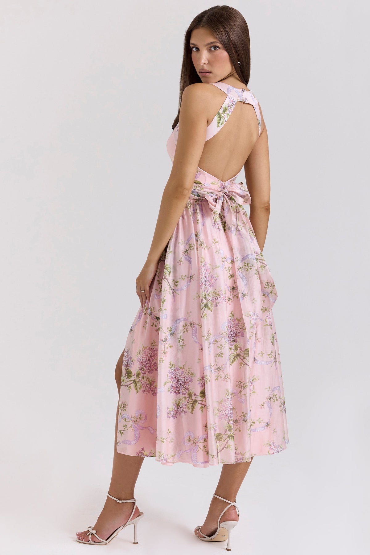 Minerva Pink Floaty Chiffon Midi Sundress