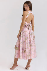 Minerva Pink Floaty Chiffon Midi Sundress